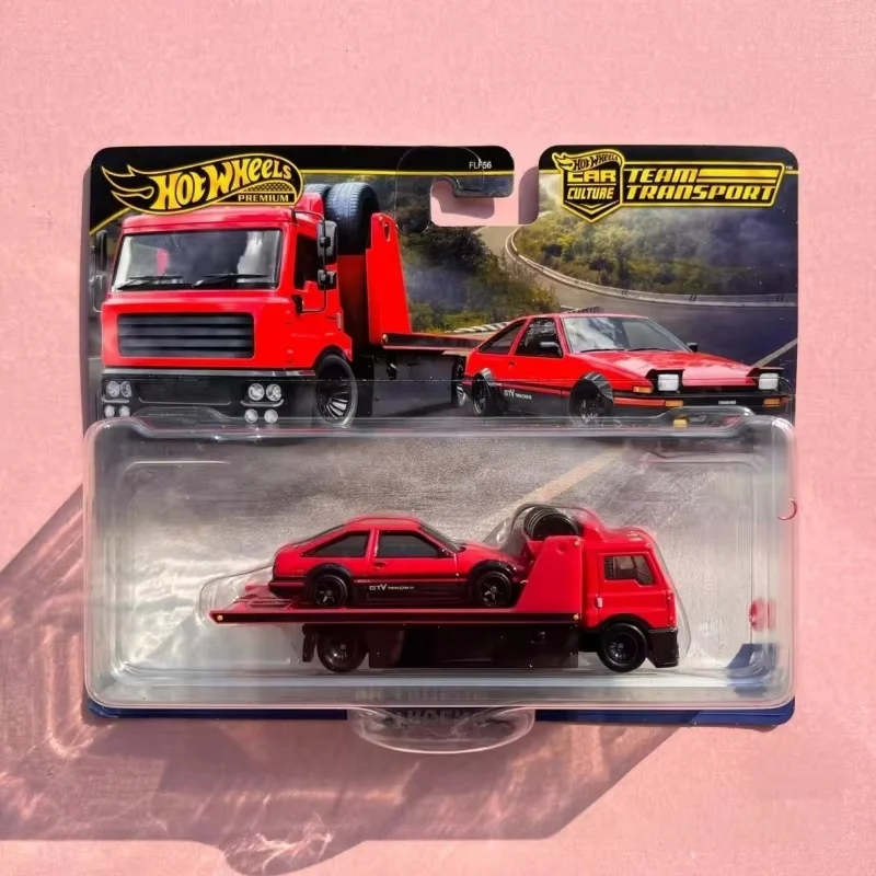 새로운 정품 핫휠 카컬쳐 트랜스포트 플릿 시리즈 자동차 모델 1/64 Flf56 페라리 250 토요타 Ae86 합금 모델 선물 서프라이즈