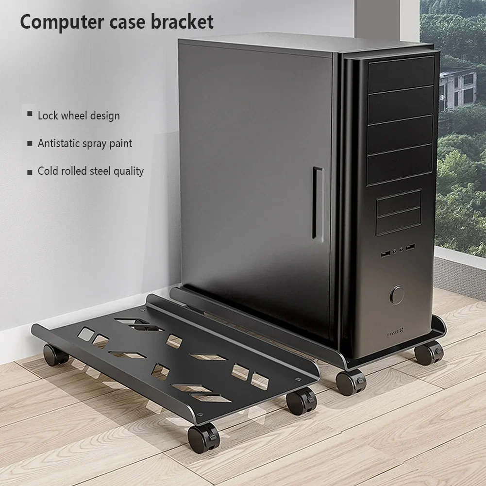 Adjustable Mobile CPU Stand, Ventilated Computer Tower Stand PC Tower Stand with 4 Caster Wheels Fits Most PC, Under Desk Holder