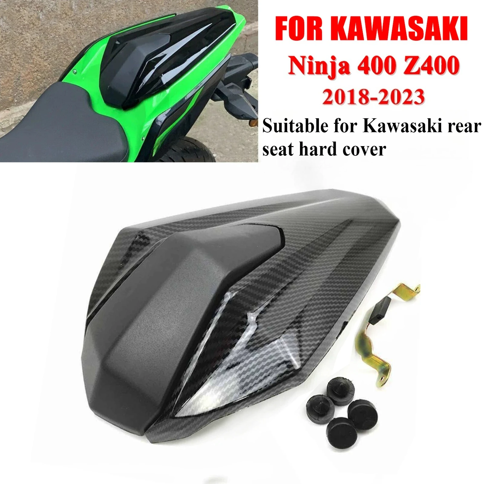 

For Kawasaki Ninja 400 Z400 2018-2023 Rear Seat Hump Hard Cover Motorcycle Tail Cowl Fairing Replacement Accessories