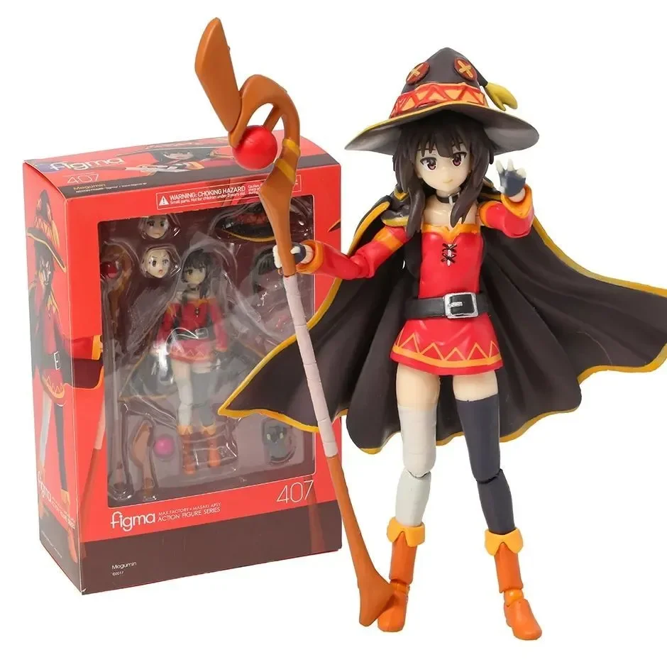 Anime Figures KonoSuba God's Blessing on This Wonderful World 2 Megumin figma 407# Action Figure PVC Cute Toys for Children