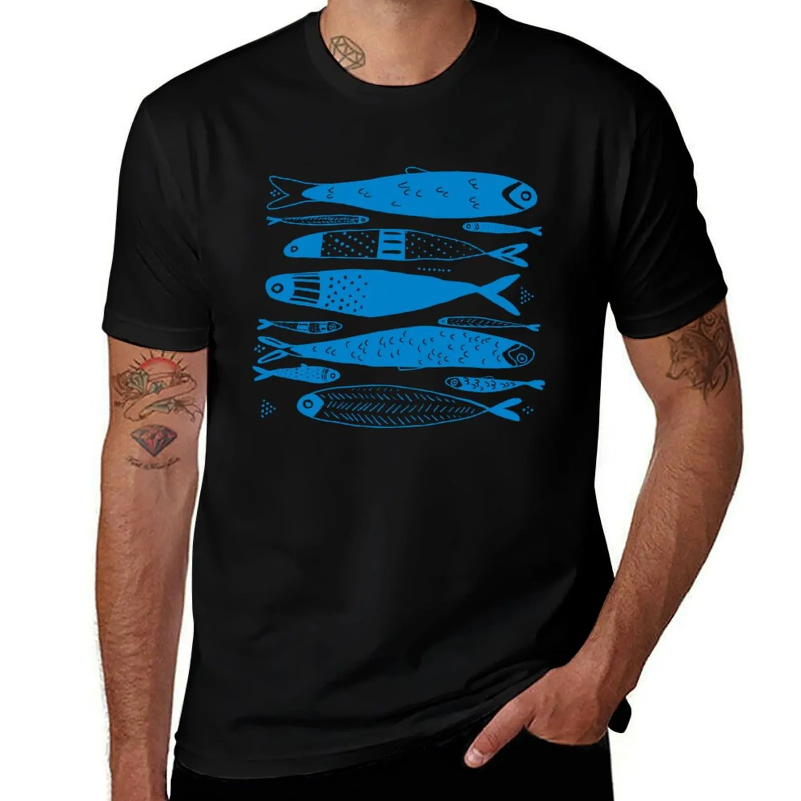 Fishy Stack T-Shirt Basic Tee Shirt for Everyday Outfit