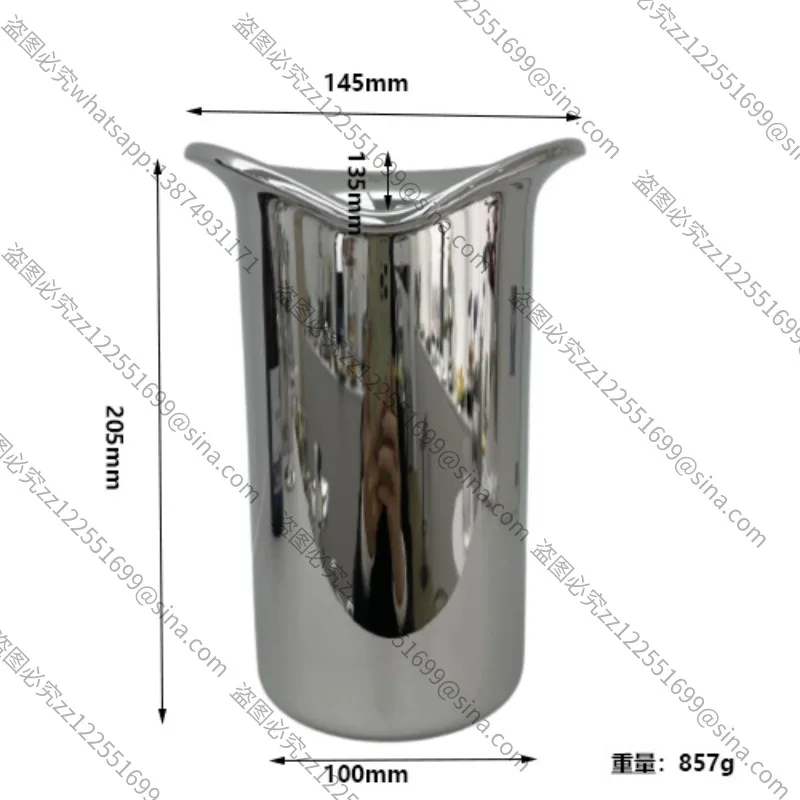 For Stainless Steel Red Wine Barrel Ice Bucket Model Room Nordic Design Champagne Barrel Single Ice Cube Storage Bucket