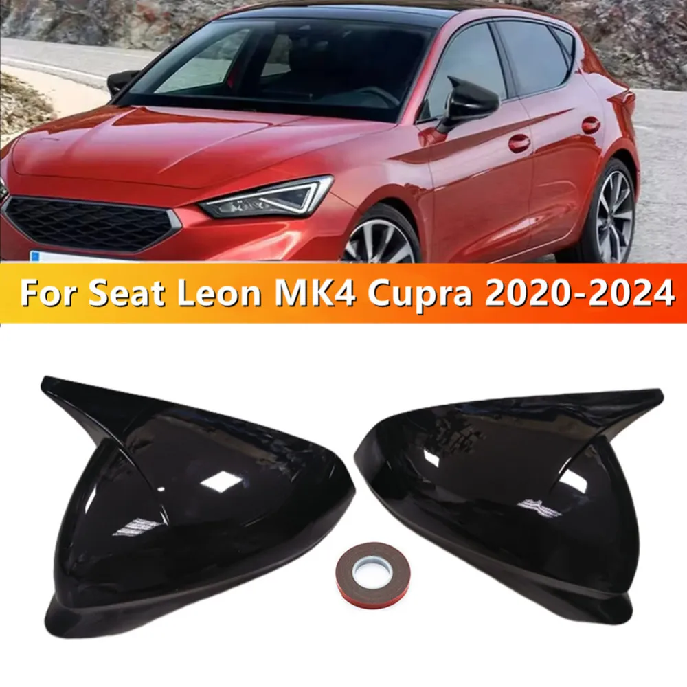 

For Seat Leon Cupra Formentor 2020 2021 2022 2023 2024 Car Rearview Side Mirror Cover Wing Cap Door Housing Shell Trim Sticker