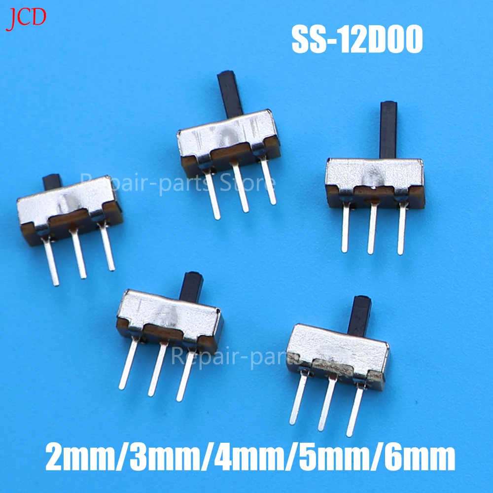 

50 шт. тумблер SS12D00 DIP ползунковый переключатель 3 контакта SS12D00 выключатель питания ручной хвостовик 2 мм 3 мм 4 мм 5 мм 6 мм