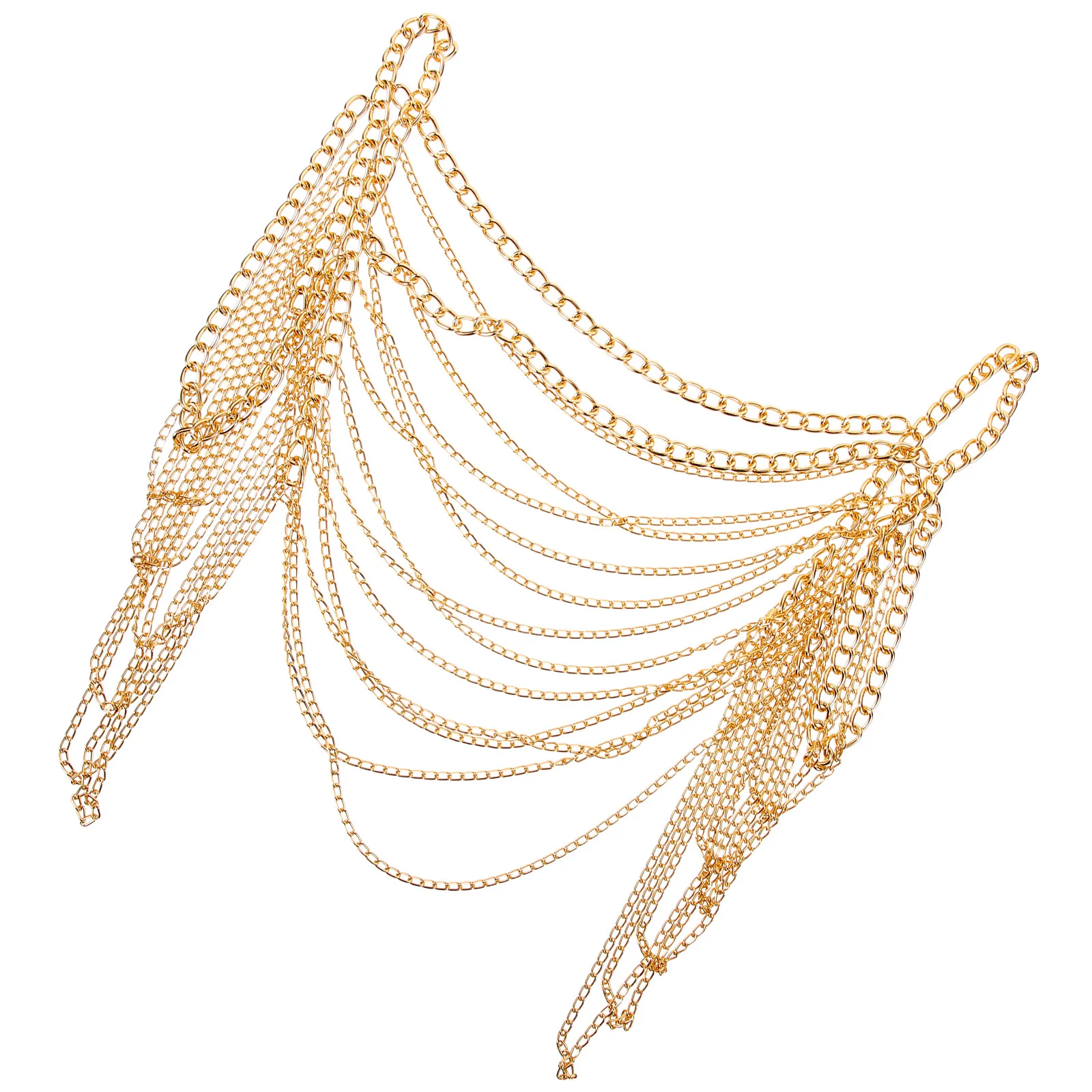 

Double Shoulder Chain Necklace Metal Body Bikini Chest Chains Beach Party Women Jewelry Gold Color Lightweight Sturdy Material