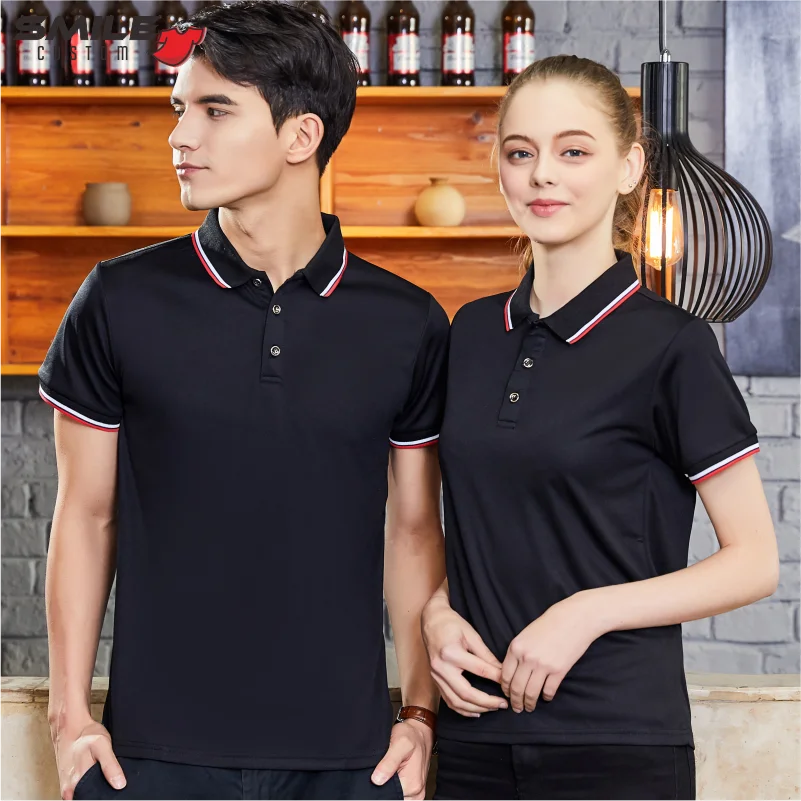 Summer Men\'s And Women\'s Lapel Polo Custom Embroidered Logo Casual Short Sleeve Top Personality Design Print Brand Shirt 9 Color