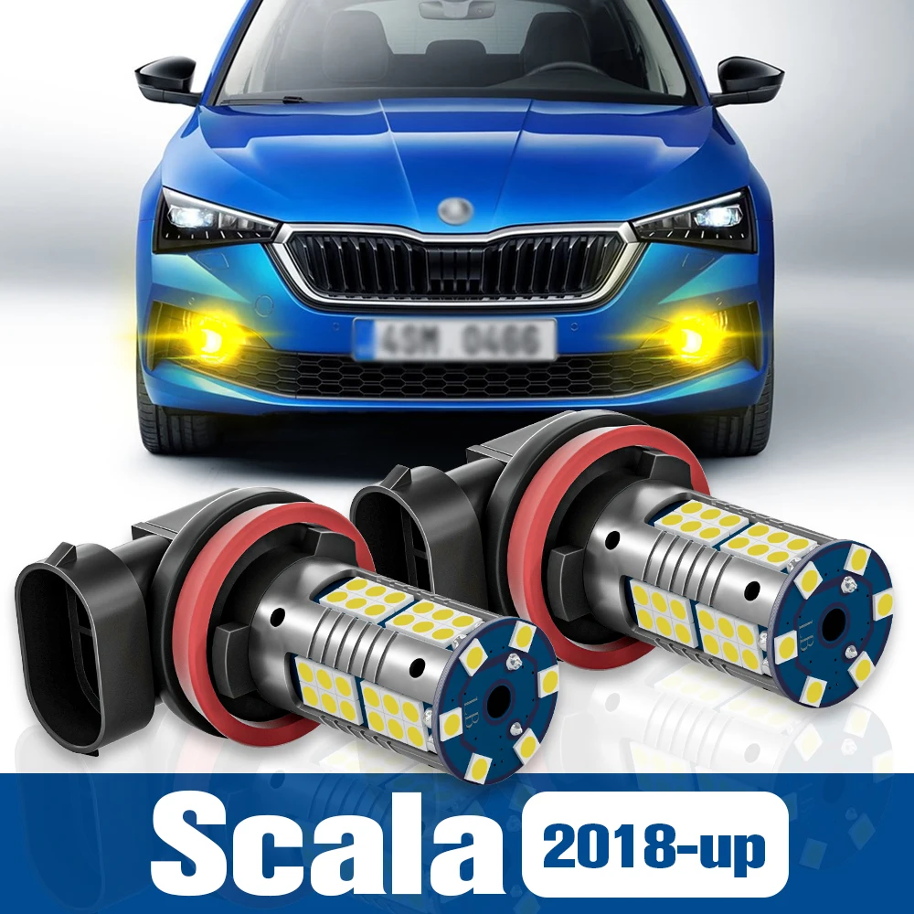 

2pcs LED Fog Light Blub Lamp Accessories Canbus For Skoda Scala 2018 2019 2020 2021