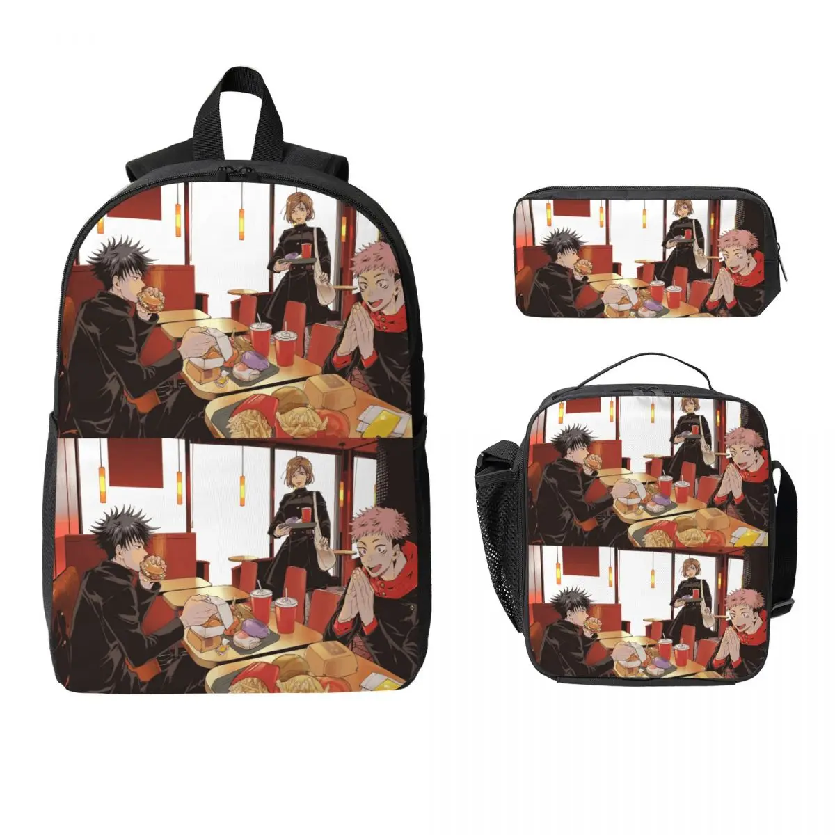 

Megumi Besto Friendo Jujutsu Kaisen Sukuna аниме рюкзак для мальчиков и девочек BookBag школьная сумка 3 шт. изолированная сумка для обеда пенал