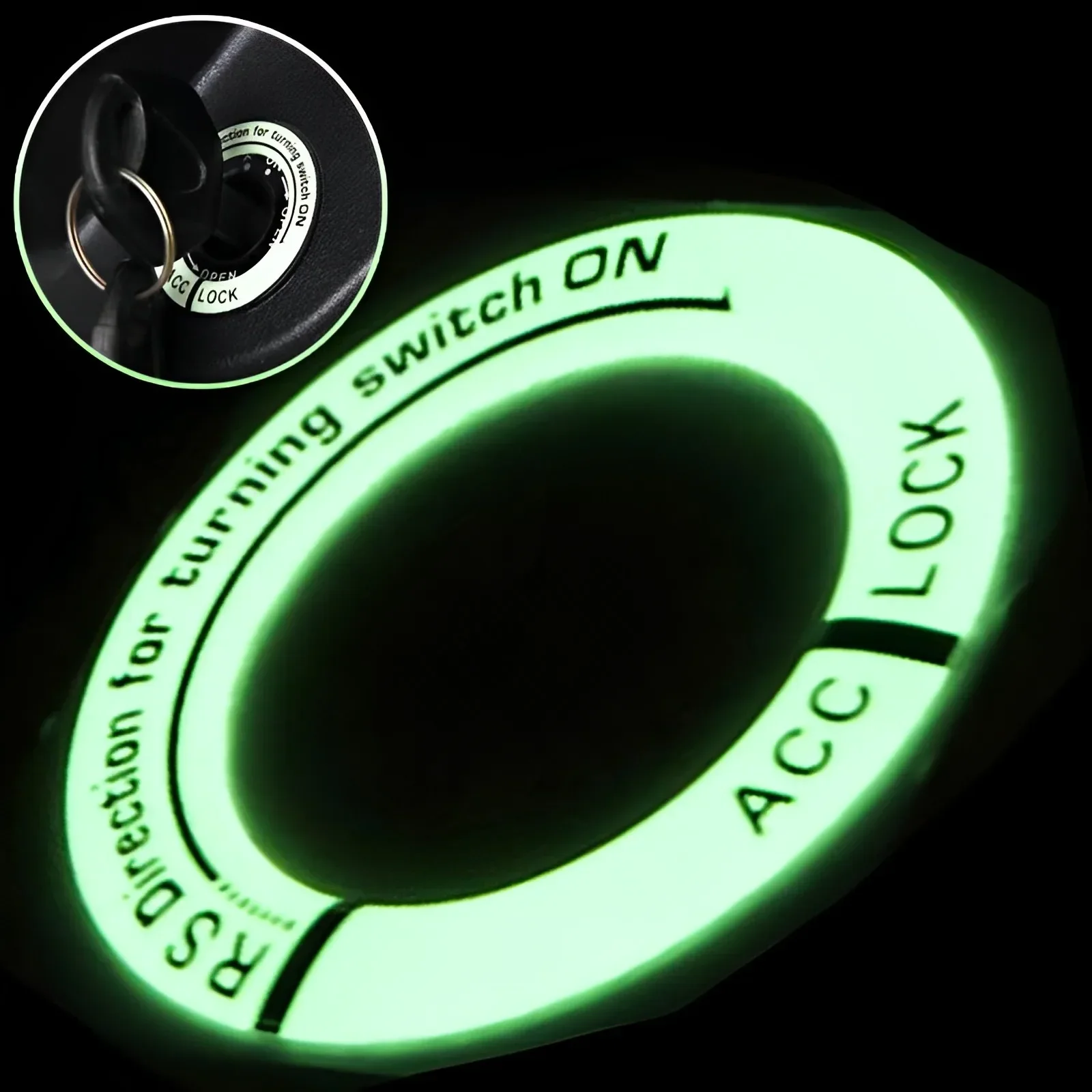 1/3pcs Car Keychain Stickers Luminous 3D Interior Switch Decals Key Ring Motorcycle Surrounding Light Night Decorations