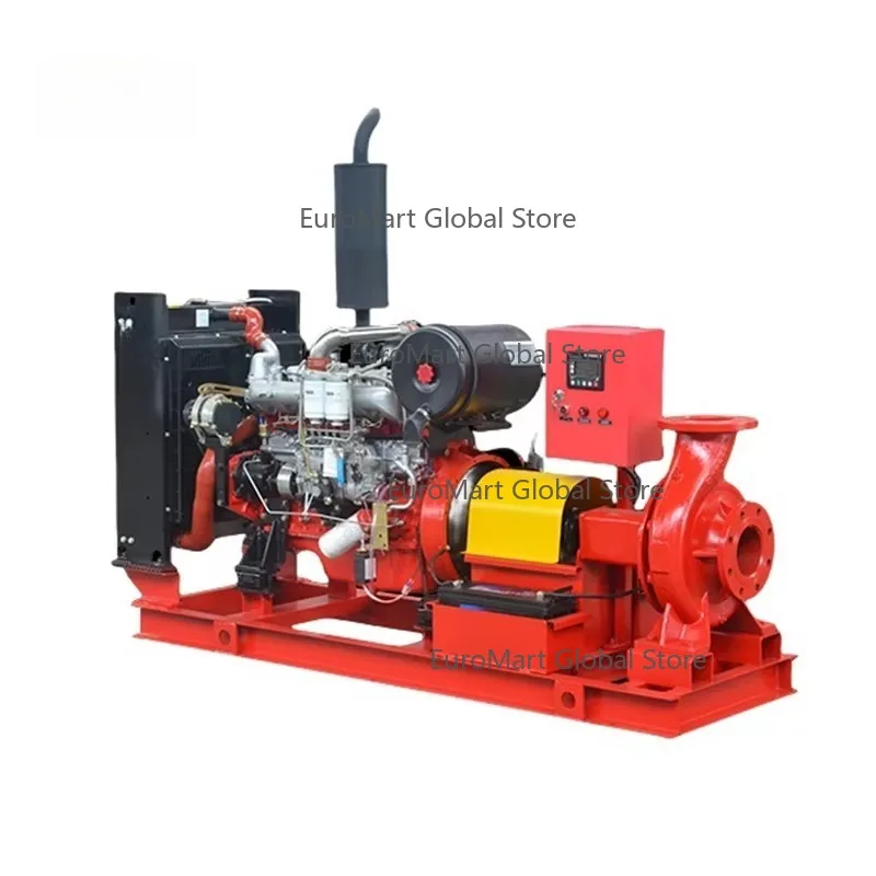 ISO 4 Inch 6 Inch Horizontal Large Centrifugal End Suction Fire Fighting Water Pump With  Engine