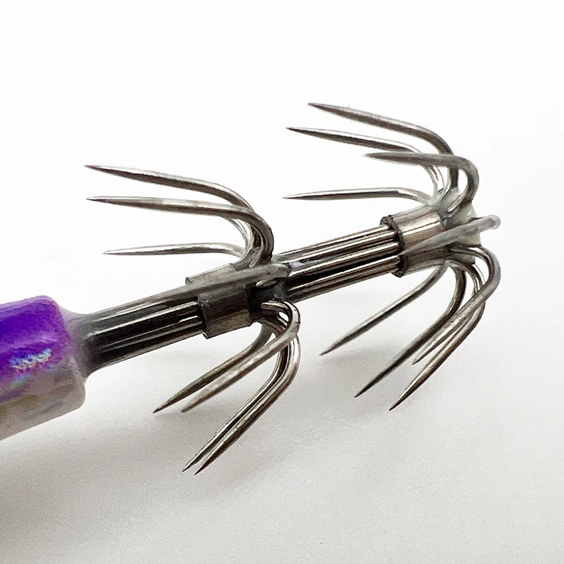 ShareShark 5 Stück/Box Tintenfisch-Jig-Köder 8cm 5,6g UV-Leuchtender Garnelenköder Horizontaler Kunstköder für Tintenfische, Oktopus, Salzwasser – Detail 15