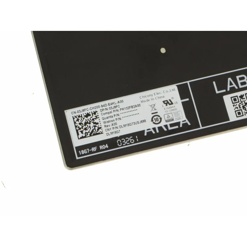 03J9FC для DELL Latitude 5400 5411, двухточечная клавиатура с подсветкой для ноутбука