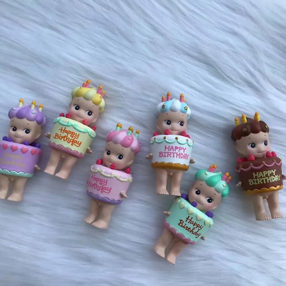 سوني الملاك كعكة عيد ميلاد سلسلة صندوق غامض Kawaii مفاجأة صندوق شخصيات كرتونية الحلي الكرتون نموذج دمية لعبة الهدايا