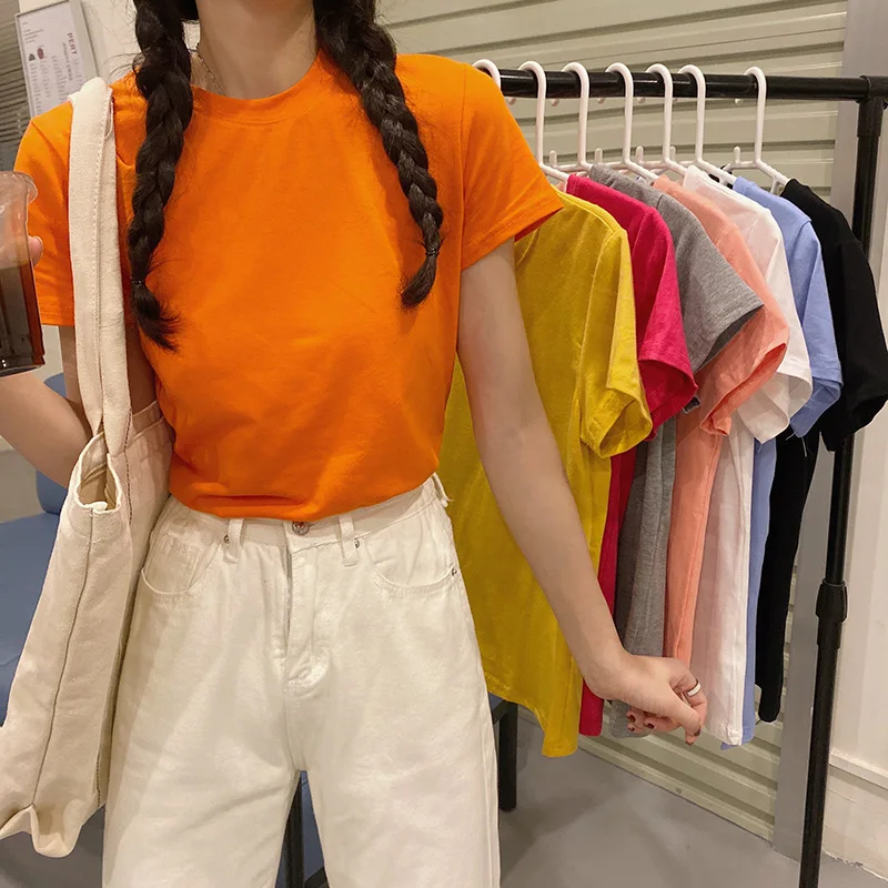 

Свободная футболка ort Sve, женская повседневная цветная круглая футболка Ne Commute Faion, летняя новинка ярких цветов, друг сестры...