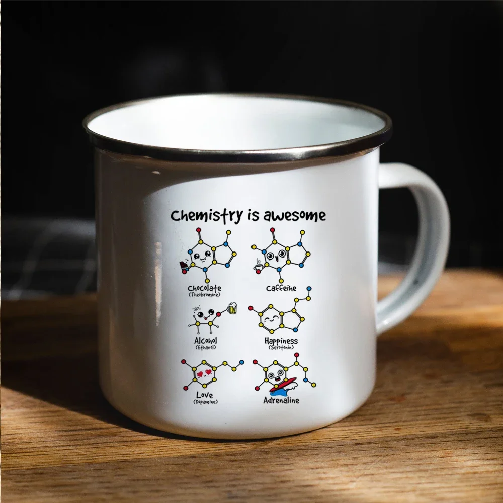 chemistry is awesome Enamel Mug - school coffee Mug - The university students  tea cup