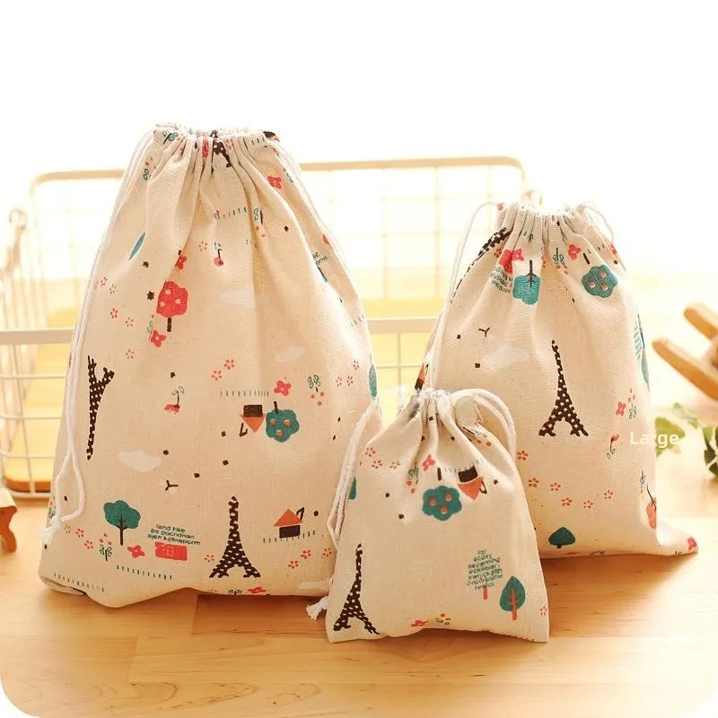 Travel Drawstring Storage Bag Waterproof Toy Underwear Organizer Cute Cartoon Small Cloth Pouch Toy Storage Solution