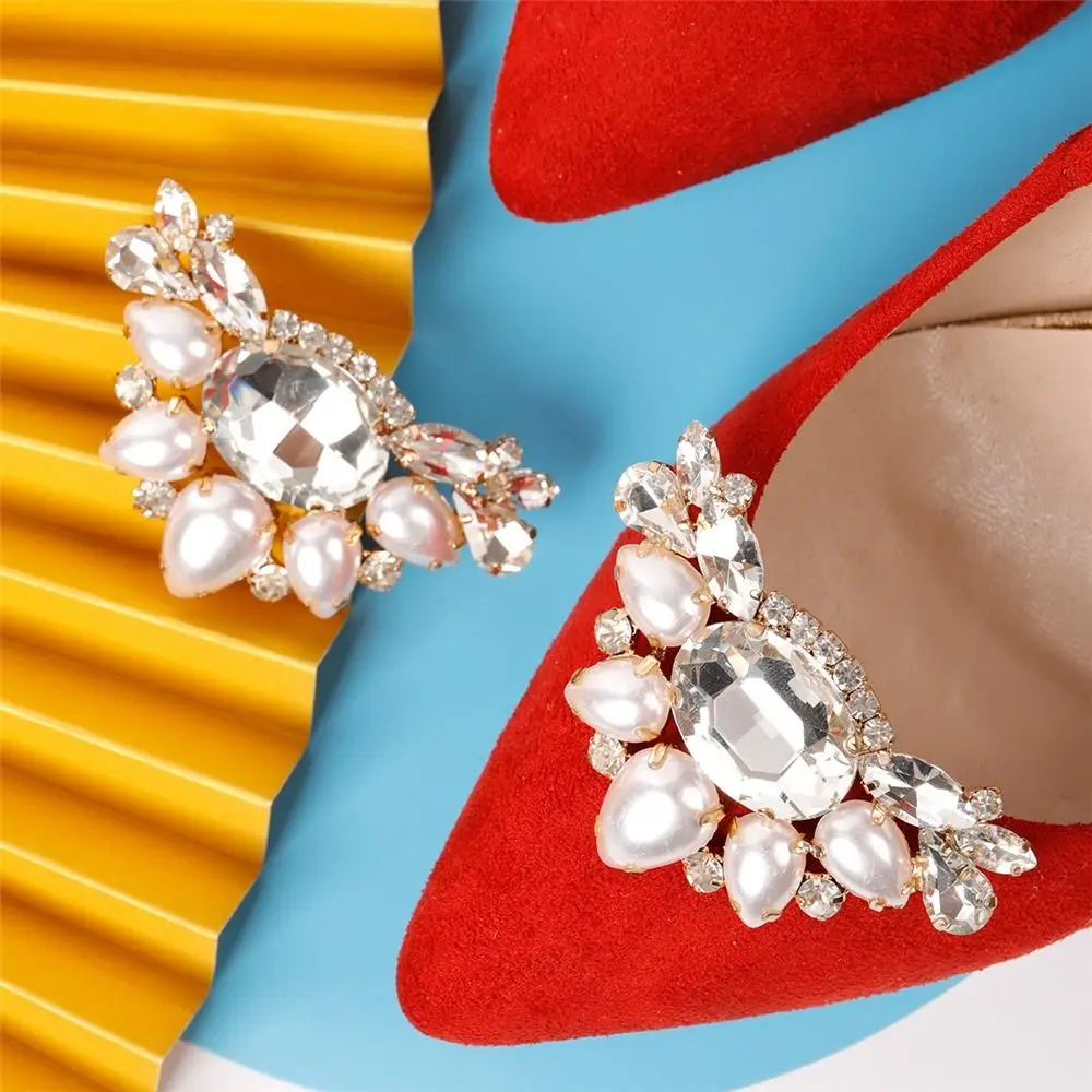 

2pcs Fashion Bride Shoes High Heel Shoe Clip Charm Buckle Shoes Decorations Charms Jewelry