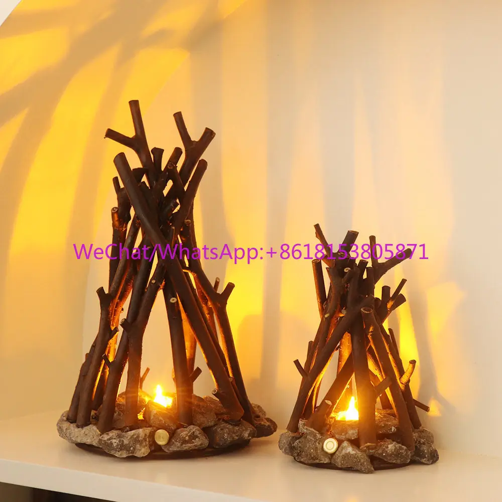Nordic branch charging led light burning campfire atmosphere light retro homestay creative desktop