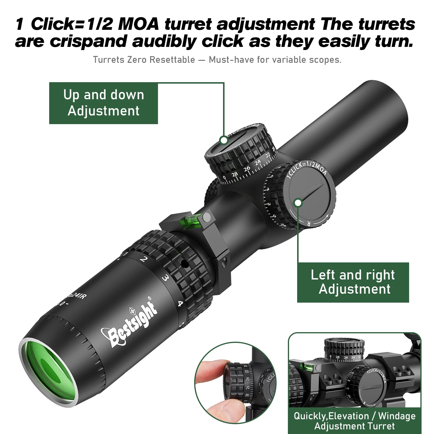 1-5x24 SFP LPVO Hunting Scope Tactical Optics Scope Hunting Sight Number Reticle Hunting