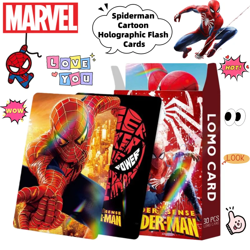 

Новый Marvel Мстители Человек-Паук 2D аниме товары маленькие карты персонализированные креативные мультяшные лазерные флэш-карты праздничные подарки