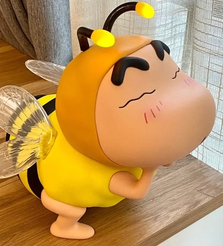 

Crayon Shin Chan Anime Cartoon Figure Bee Cosplay 1:1 Shin-Chan With Light Large Action Figurine Collectble Models Gift Toy