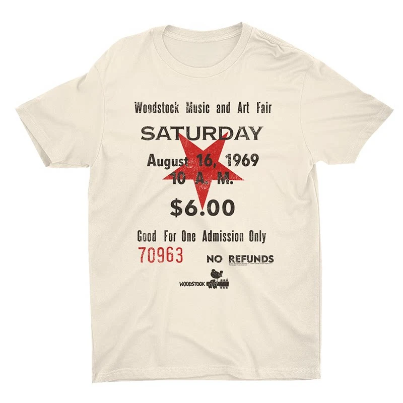 2026 Retro Klassisches Woodstock Musikfestival T-Shirt Baumwolle Grafik-Shirt Herren Damen Sommer Streetwear Top – Detail 3