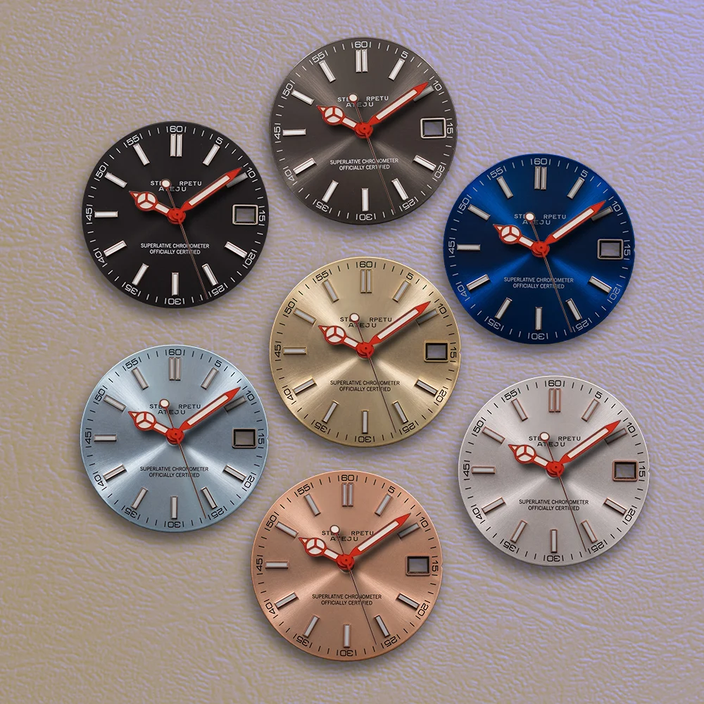 Best sellers 28.5mm sun Dial Green Or Ice Blue Noctilucentnt  Fit NH35/NH36 Movement Watch Modification Accessories