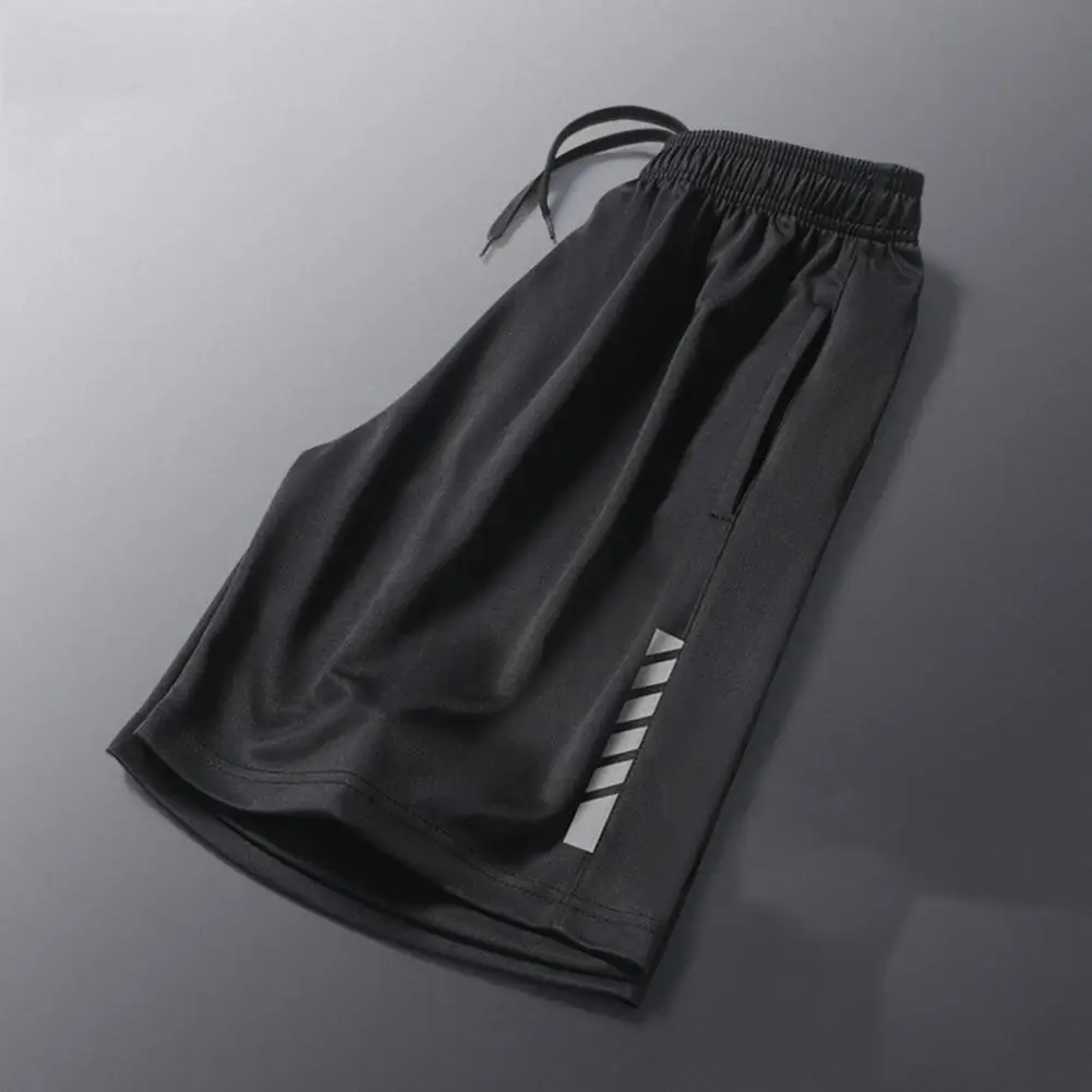 Men's Sports Shorts Summer Running Sweatpants Basketball Beach Board Shorts Drawstring Pockets Outdoor Ice Silk Short Pants