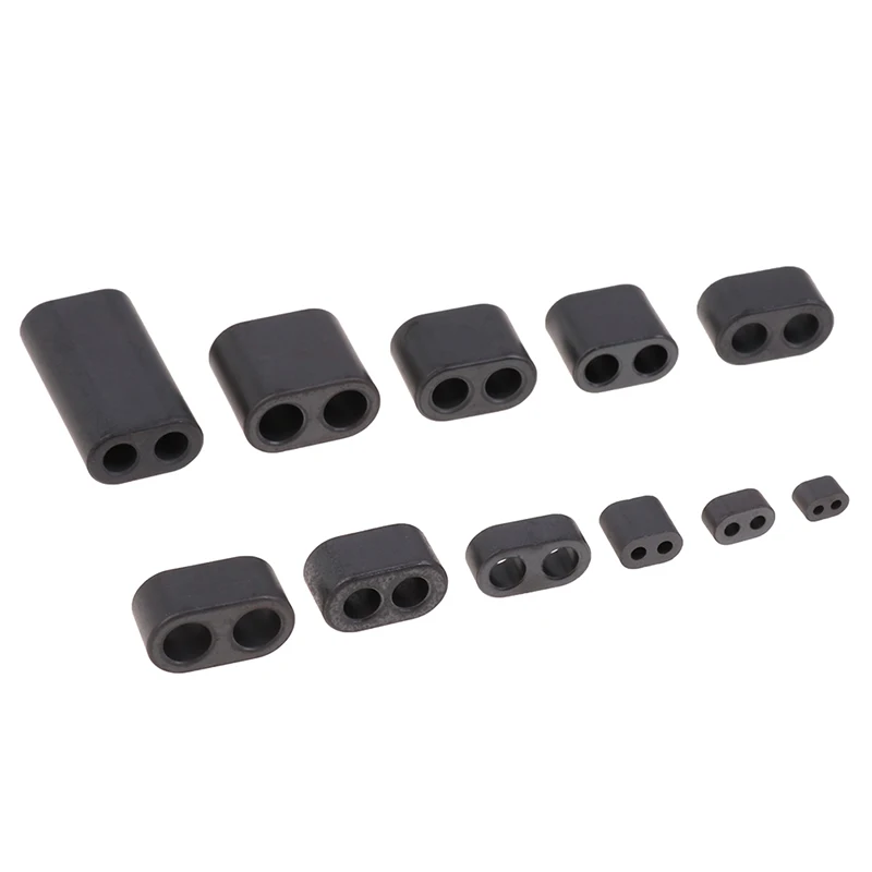 10pcs RF Nickel-zinc Hollow Ferrite Core Double Holes RF Magnet RF Accessories Double-Hole Magnetic Ring  Aperture