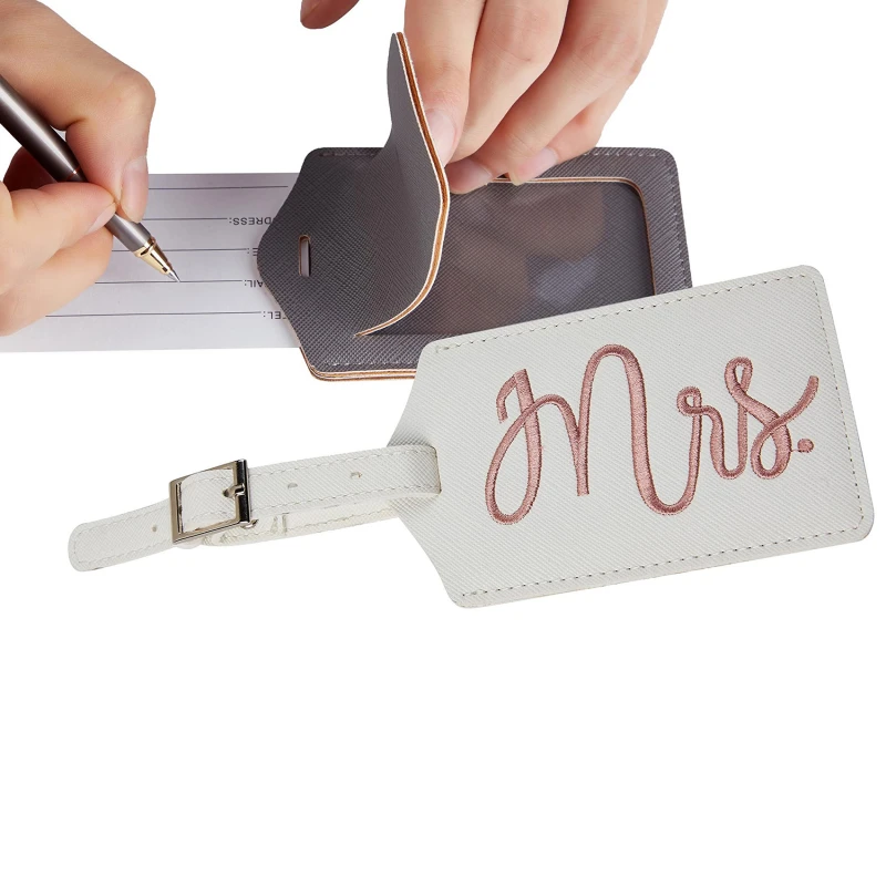 PU Leather Personalised Initials Luggage Tag Monogrammed Luggage Tag for Men and Women New Luggage Tag