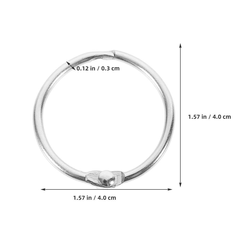 20 Pcs Metal Buckle Ring for Book Binding Rings Clasps Loose Leaf Binder Note Clips Notebook