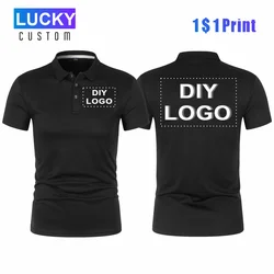 Quick-drying Short-sleeved Polo Shirt For Men With Breathable Lapel Shirt, Custom Printed/embroidered Logo Personalized Tops 4xl