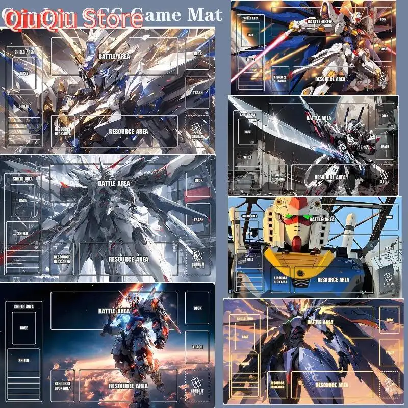

Новинка 2025 года Gundam GCG Solo Play Mat 600x350 мм, коврик для карточных игр «сделай сам», аниме, нескользящий настольный коврик для одного игрока, подарок для детей, коллекционеров