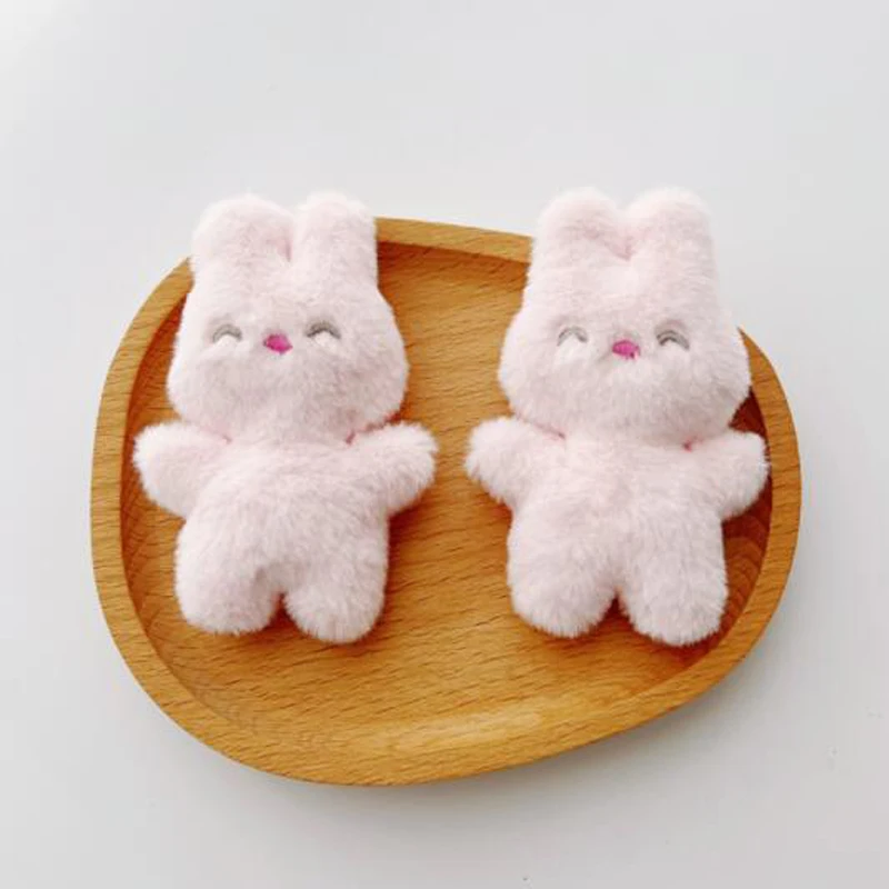 5Pcs/lot 6*10CM Cartoon Plush Rabbit Patches DIY Cotton-filled Accessories Headwear Clothing Decorative Plush Materials