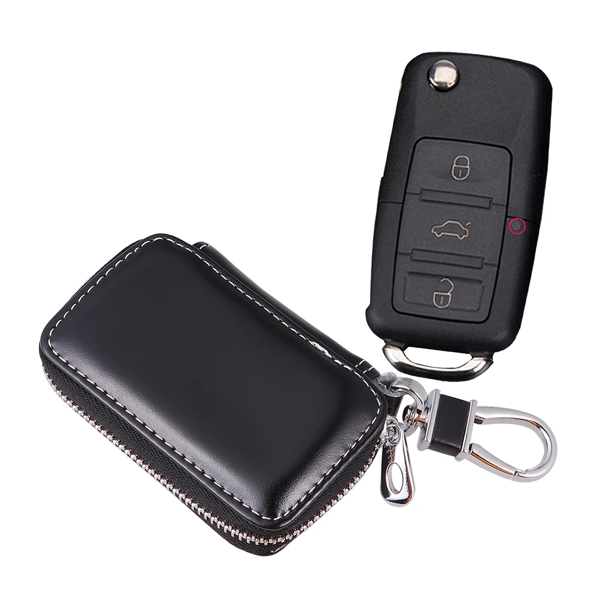 

Car Key Bag Durable Portable Key Holder Delicate Keys Storage Bag Simple Car Key Pouch for Man Woman (Black Without Trad