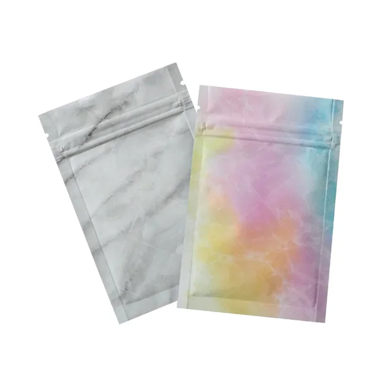 

100PCS New fashion exquisite Heat Seal Aluminum Foil Small Bag Eco-Friendly Ziplock Flat Zip Lock Retail Package Bag Storage Bag