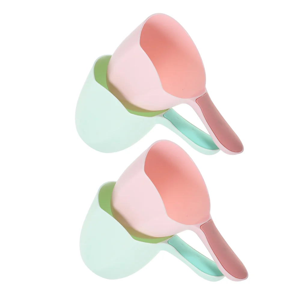 4 Pcs Bathing Water Scoop Baby Scooper Plastic Ladle Kitchen Ladles Long Handle Dipper