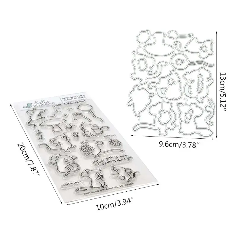 Mouse Cutting Dies Clear Stamp for DIY Scrapbooking Paper Card Embossing A0KC