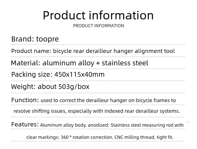 TOOPRE Original Mountainbike-Rahmen Schaltaugen-Korrekturwerkzeug – Reparaturset für Schaltaugen und Schaltösen – Detail 2