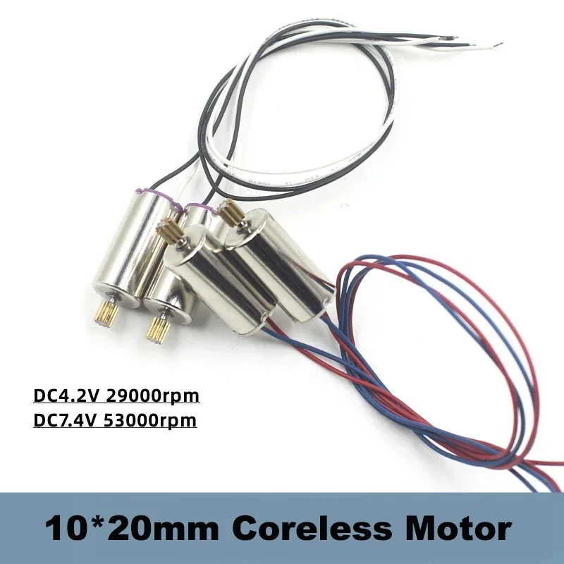 1PC 10mm*21mm 1021 Coreless Motor DC 3.7V 6V 7.4V 53000RPM High Speed with 10T teeth Brass Gear for RC Drone Quadcopter Aircraft