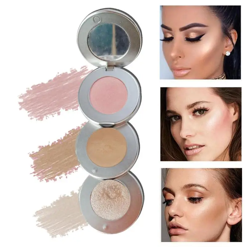 NEW 3 In 1 Highlighter Powder Palette Contour Bronzer Face Long-Lasting Shimmer Eyeshadow Cosmetic Korean 3in1 makeup powder