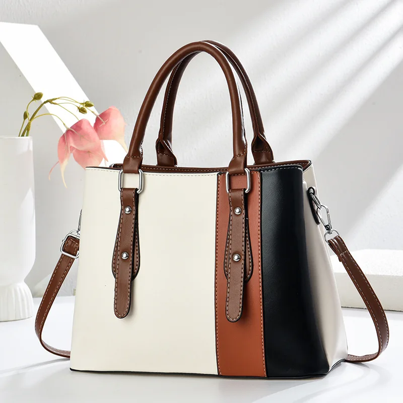 

Large Capacity Three-layer Women's Bag New Retro Pu Leather Handbag High-end Atmospheric Womens Shoulder Crossbody Bag women