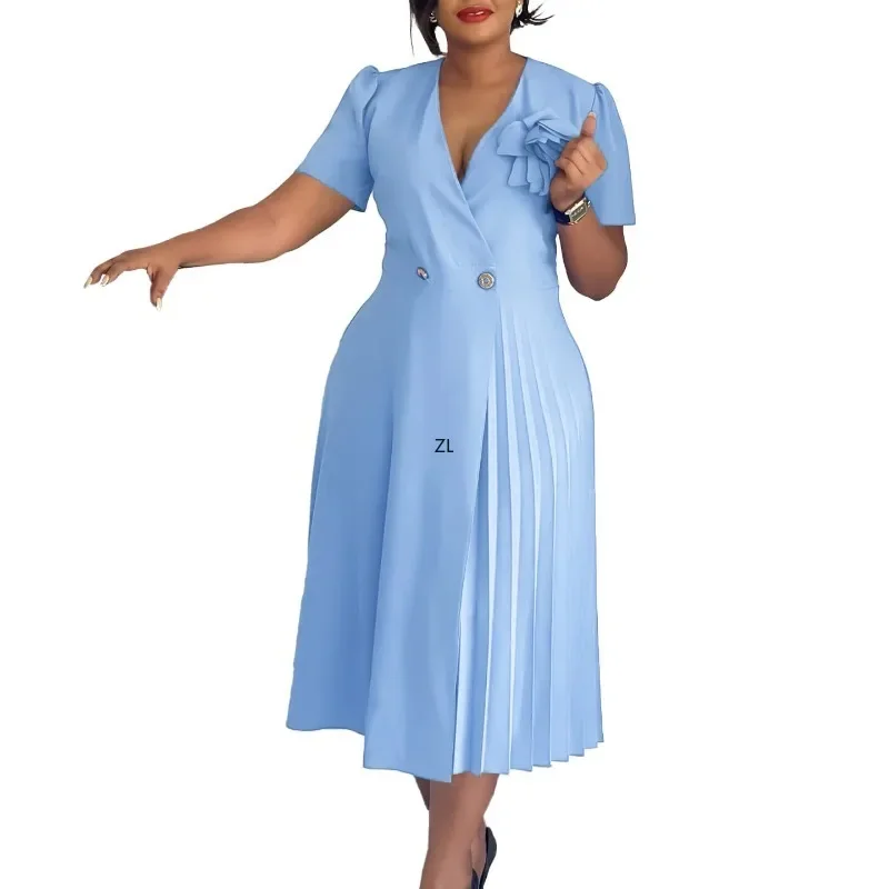 Vestidos elegantes con apliques empalmados para mujer, cuello en V, corto, sin mangas, cintura alta, cinturón empalmado, vestido adelgazante para mujer