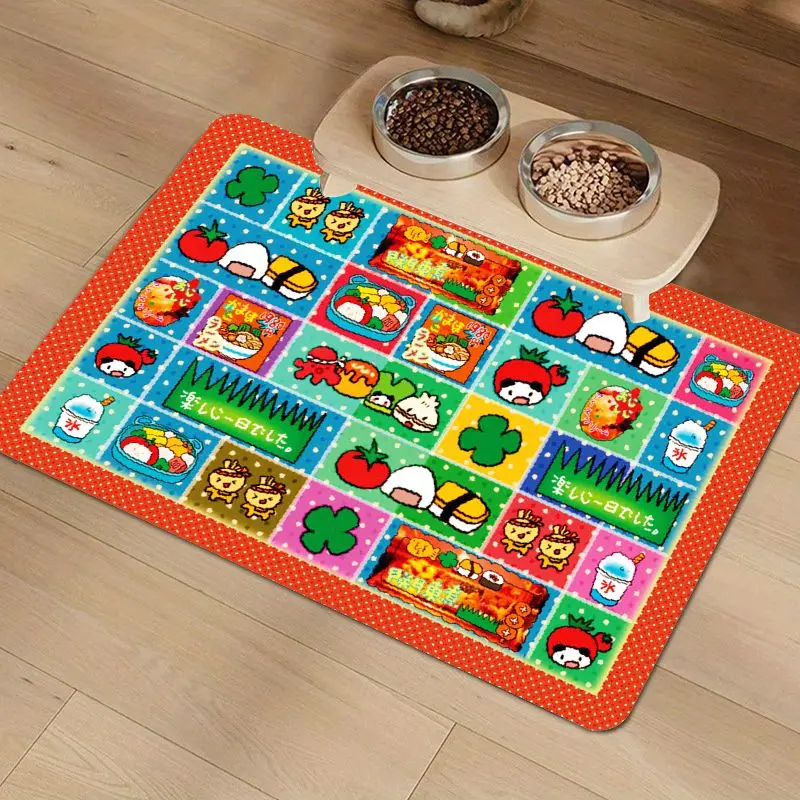 VIKAMA Cake & Cartoon Cat Diatom Mud Pet Feeding Mat, 8 Designs, Non-Slip Washable Absorbent Dog Cat Mat
