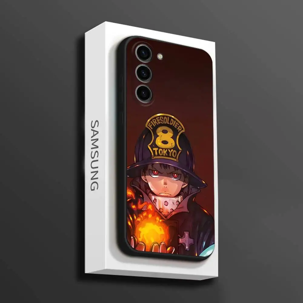 Custodia per telefono F-Fire S-Shinra K-K kennabe per Samsung Galaxy A 73,72,51,53,52,71,22,5G,Nota, J7,8,9 Cover morbida nera