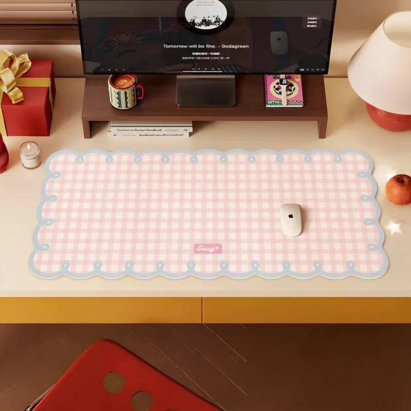 

Checkered Mouse Pad Large Pink Blue Stylish Mousepads for Girls Computer Pad Keyboard Mouse Pads Desktop Pad Desk Mat Decoration