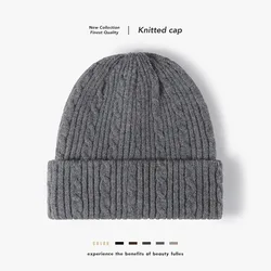 Winter Double-Layer Thickening Keep Warm Men Women Knitted hat Fashion All-Matching Beanie hat Outdoor Windproof Breathable Hat