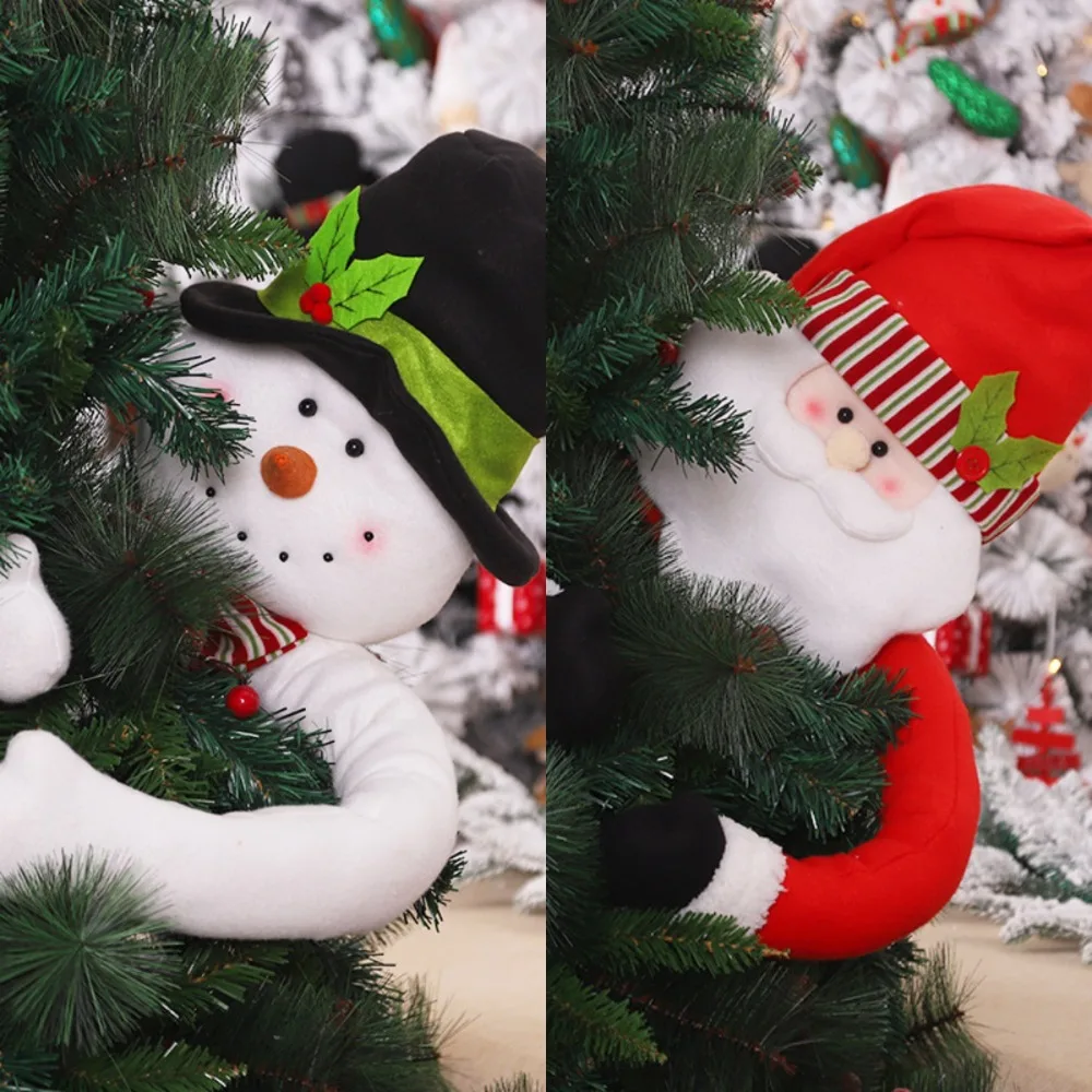 105/108cm Cute Hugs The Tree Doll Doll Ornaments Stuffed Toy Santa Claus Snowman Doll DIY Festive Decor Christmas Tree Ornament