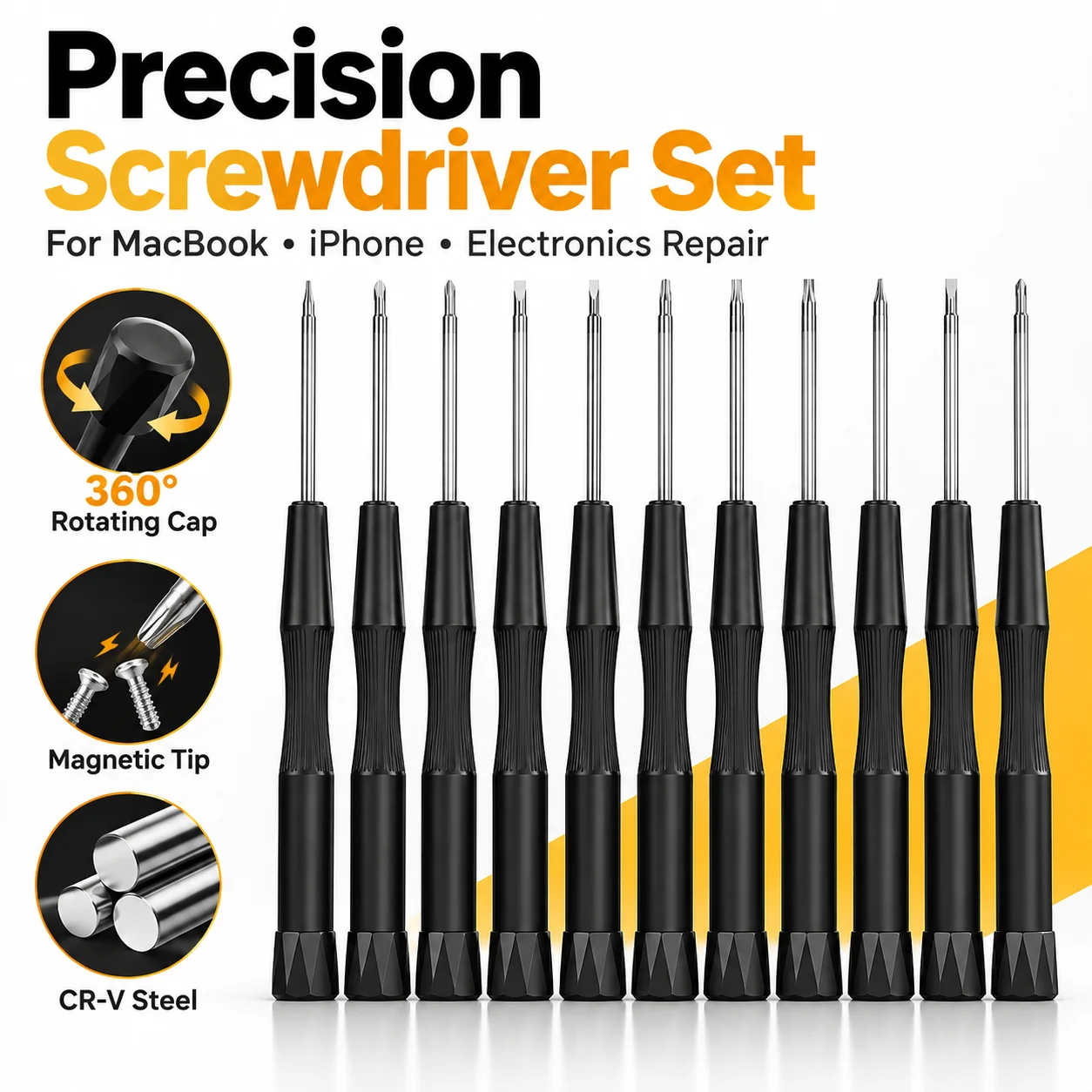 New Precision Screwdriver P2 P5 1.5 Pentalobe Y 2.5 Tri Wing PH00 PH000 T3 T4 T5 T6 for Macbook Air / Pro CellPhone Repair Tools
