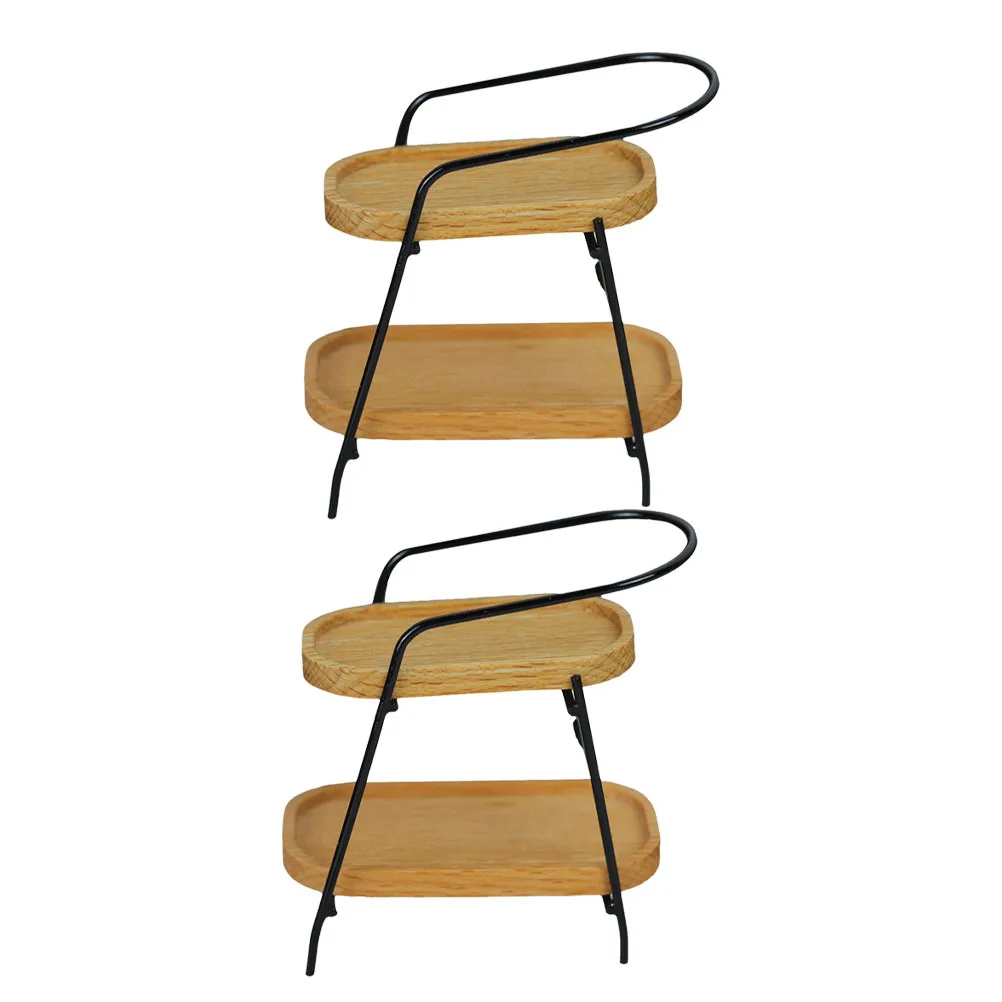 

2 шт. миниатюрные деревянные полки для хранения, маленькие деревянные подставки для миниатюрного дома, сада, гостиной, балкона, для демонстрации, подставка для миниатюрных цветочных горшков